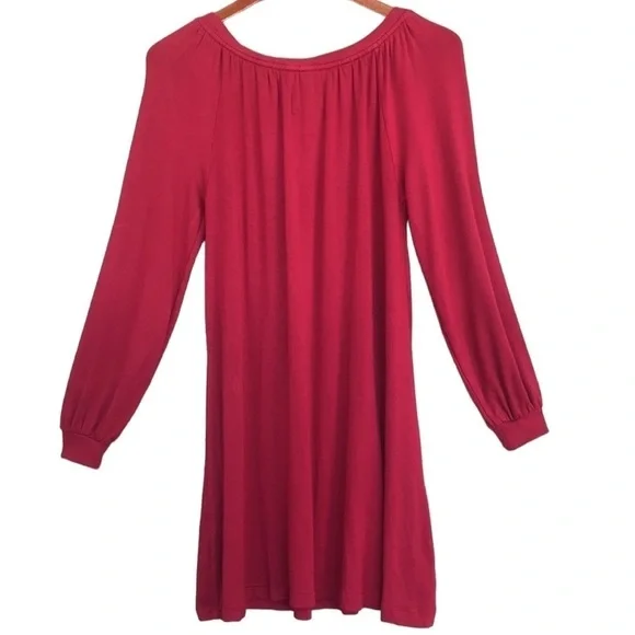 Lou & Grey Knit Shift Dress Long Sleeve Soft Stretch Scoop Neck Size XS - Picture 3 of 8